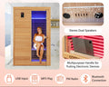 2-Person Far Infrared Wooden Sauna Room with Red Light Panel - Refined Wellness Products