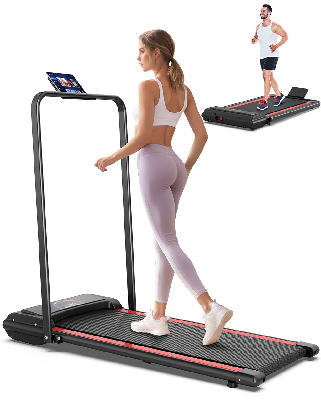 Compact 2-in-1 Folding Home Treadmill with Quiet 2.25HP Motor & Remote Control