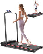 Compact 2-in-1 Folding Home Treadmill with Quiet 2.25HP Motor & Remote Control
