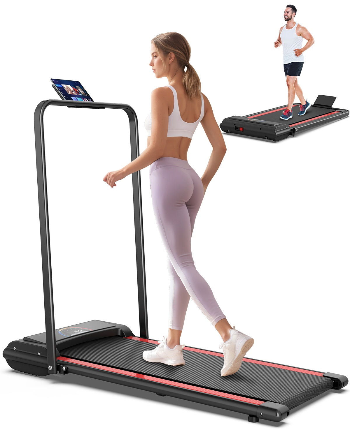 Compact 2-in-1 Folding Home Treadmill with Quiet 2.25HP Motor & Remote Control