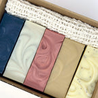 Natural Bar Soap Flight Gift Set with Botanical Essential Oils & Sisal Soap Saver Bag