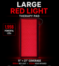 Large Red Light Therapy Pad – 27" x 11" with 1,998 LEDs for Pain Relief & Recovery
