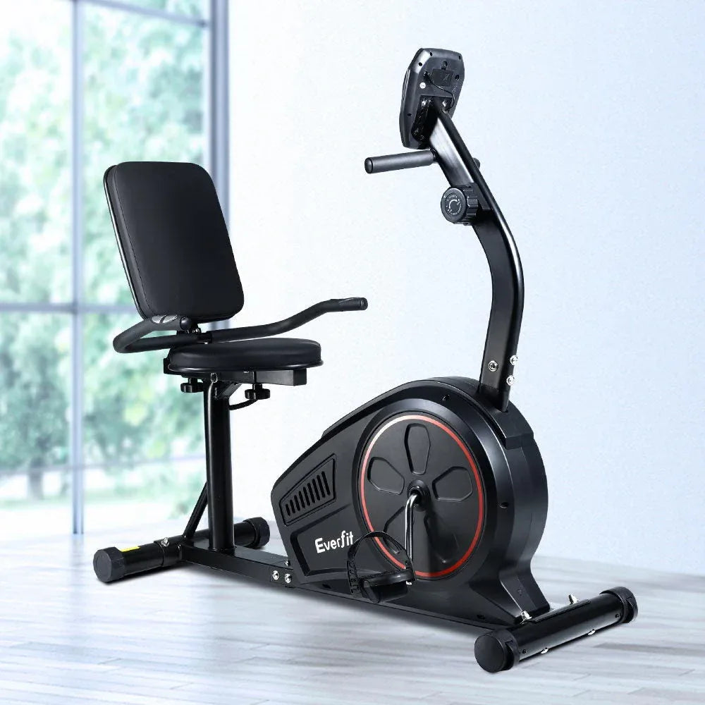 Everfit Magnetic Recumbent Exercise Bike with Lumbar Support & Silent Resistance