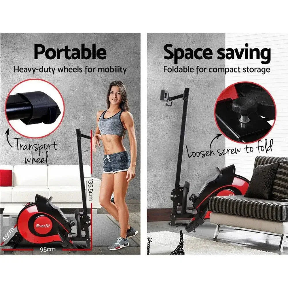 Everfit Magnetic Flywheel Rowing Exercise Machine with 10 Resistance Levels