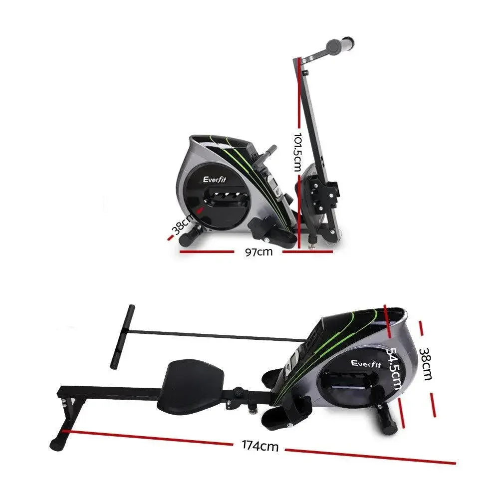 Everfit Elastic Rope Rowing Machine with 4 Resistance Levels & LCD Display