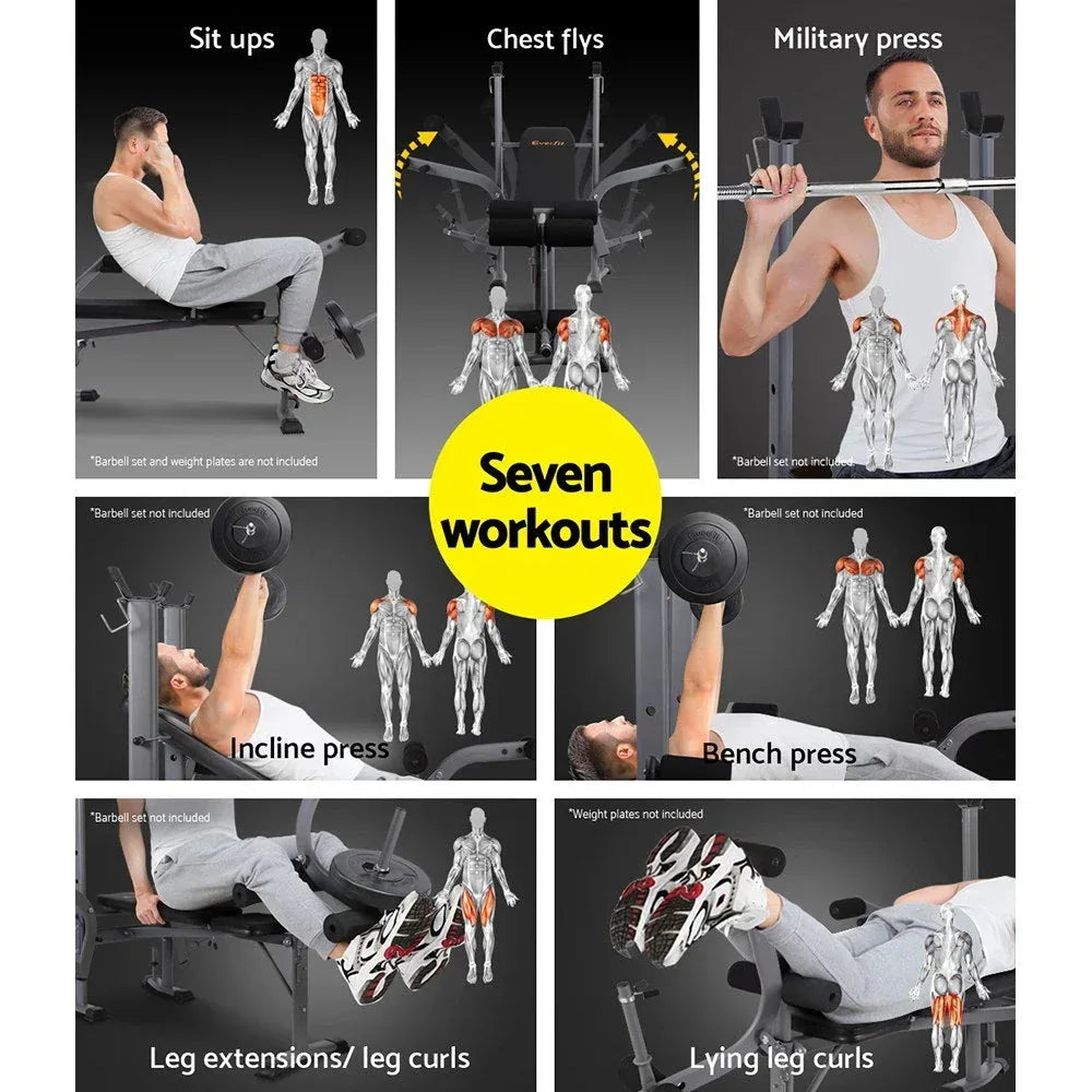 Everfit Multi-Station Weight Bench Press & Total-Body Gym Equipment