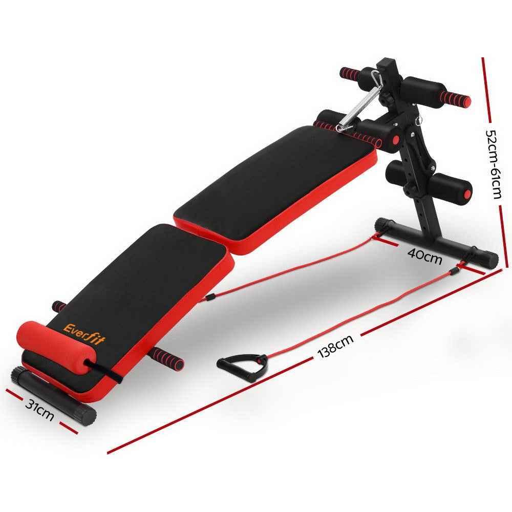 Everfit Premium Adjustable Foldable Fitness Bench with Resistance Attachments