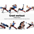 Everfit Premium Adjustable Foldable Fitness Bench with Resistance Attachments