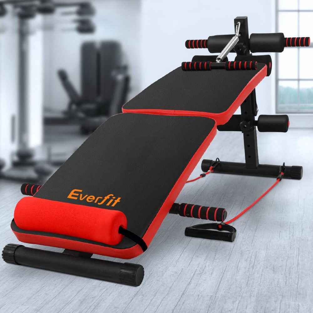 Everfit Premium Adjustable Foldable Fitness Bench with Resistance Attachments