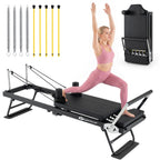Foldable Pilates Reformer Machine for Home Gym – Adjustable Full-Body Resistance Fitness Equipment