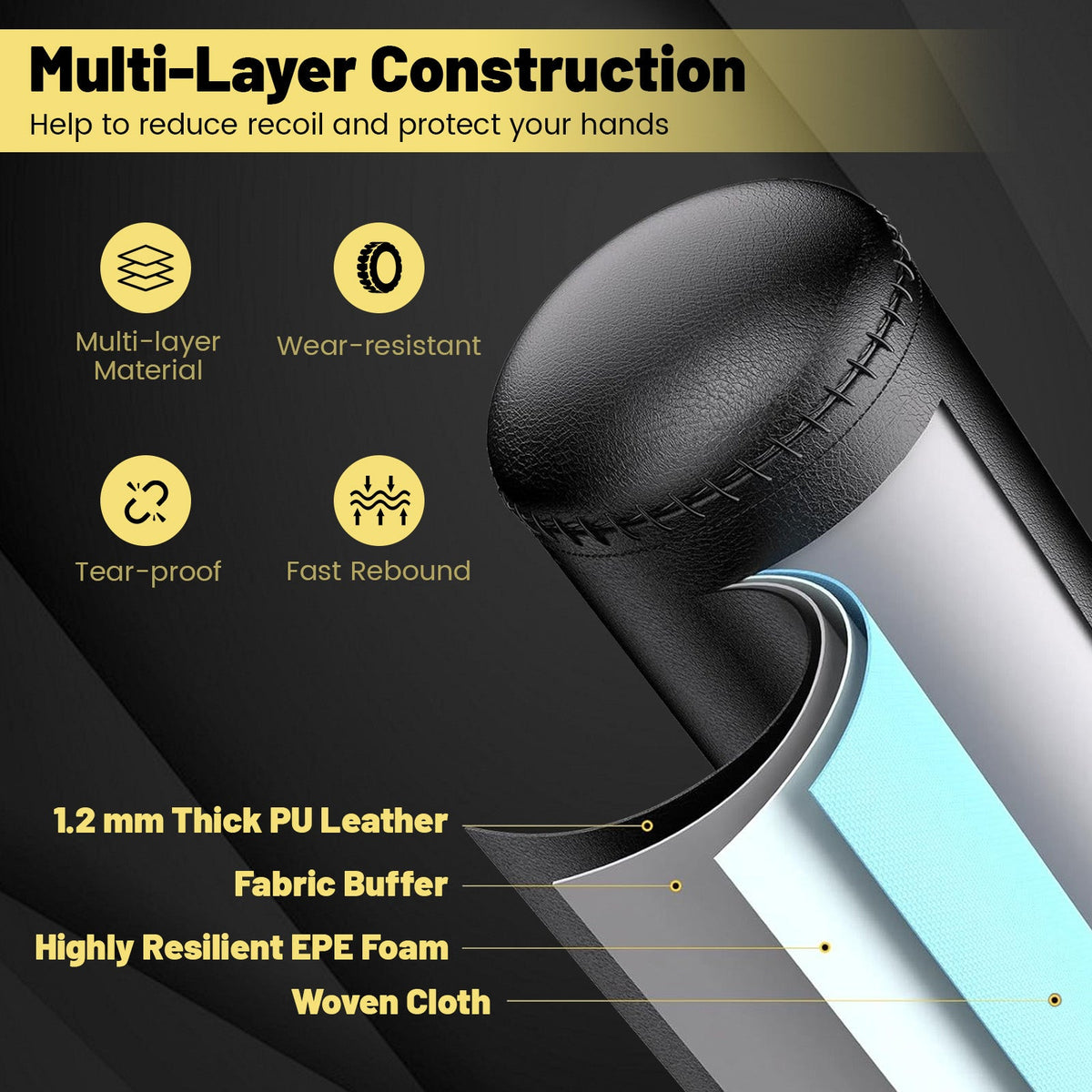 Freestanding Heavy Punching Bag with Noise-Dampening Shock Absorption Base