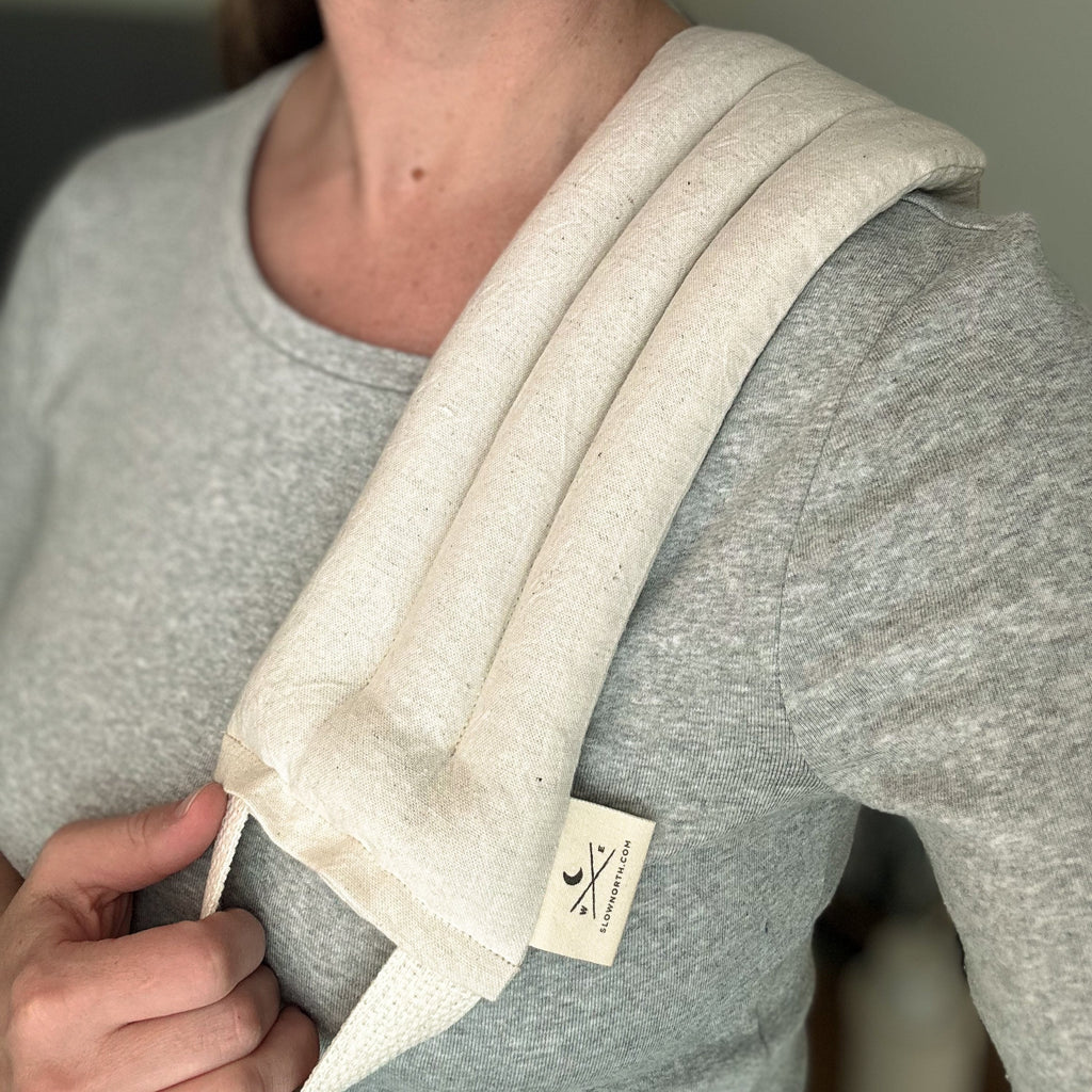 Natural Linen & Cotton Weighted Neck Wrap – Heated & Cooling Comfort