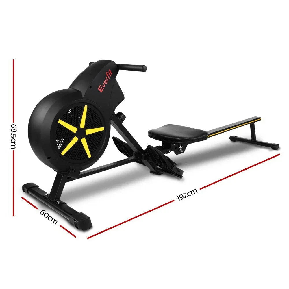 Everfit Air Resistance Rowing Machine with 8 Adjustment Levels & LCD Display