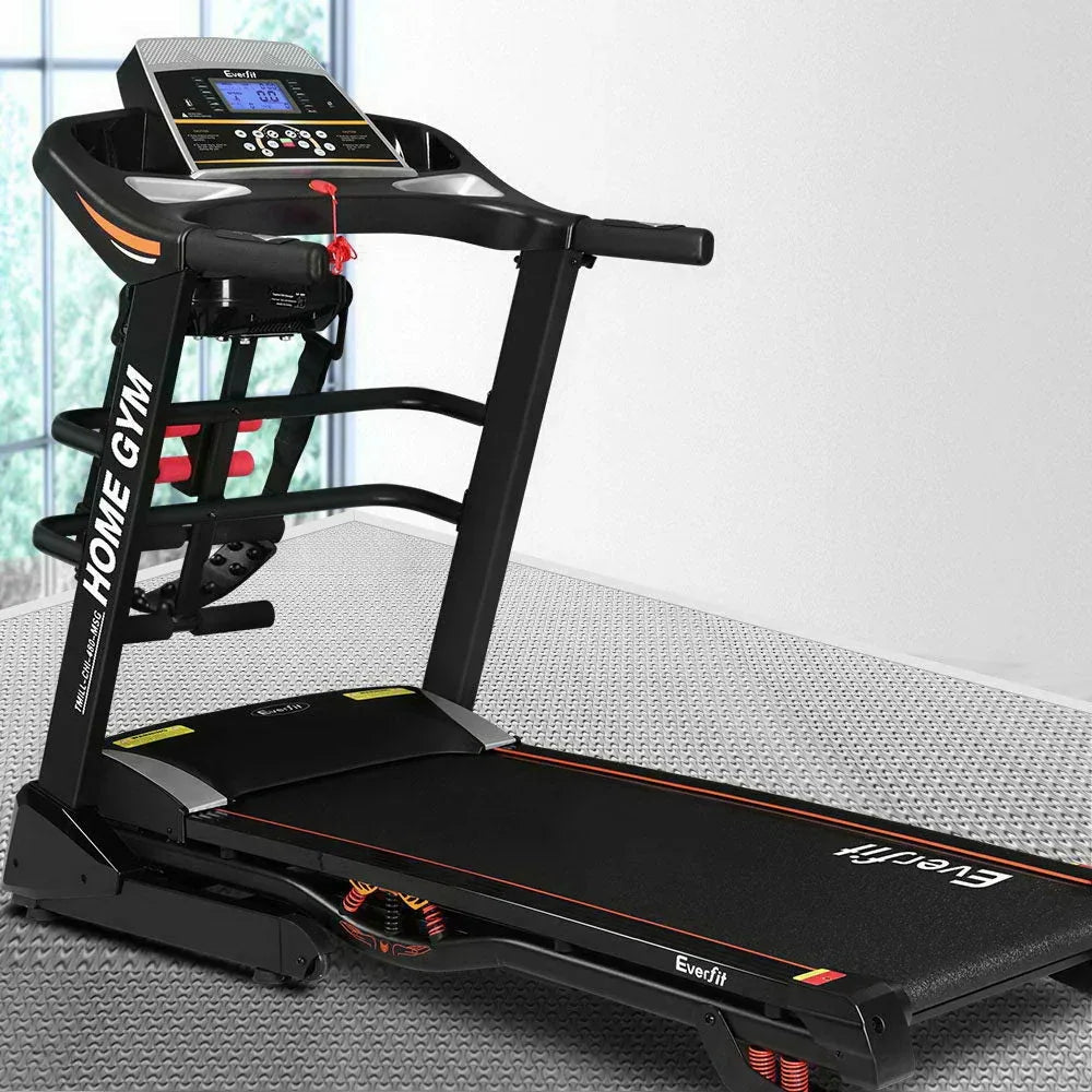 Everfit Electric Treadmill with Auto Incline, Shock Absorption & Multifunctional Fitness Set