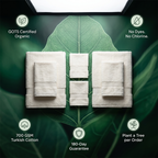 Luxury Organic Bath Six Piece Towel Set – Soft, Plush 700 GSM Turkish Cotton