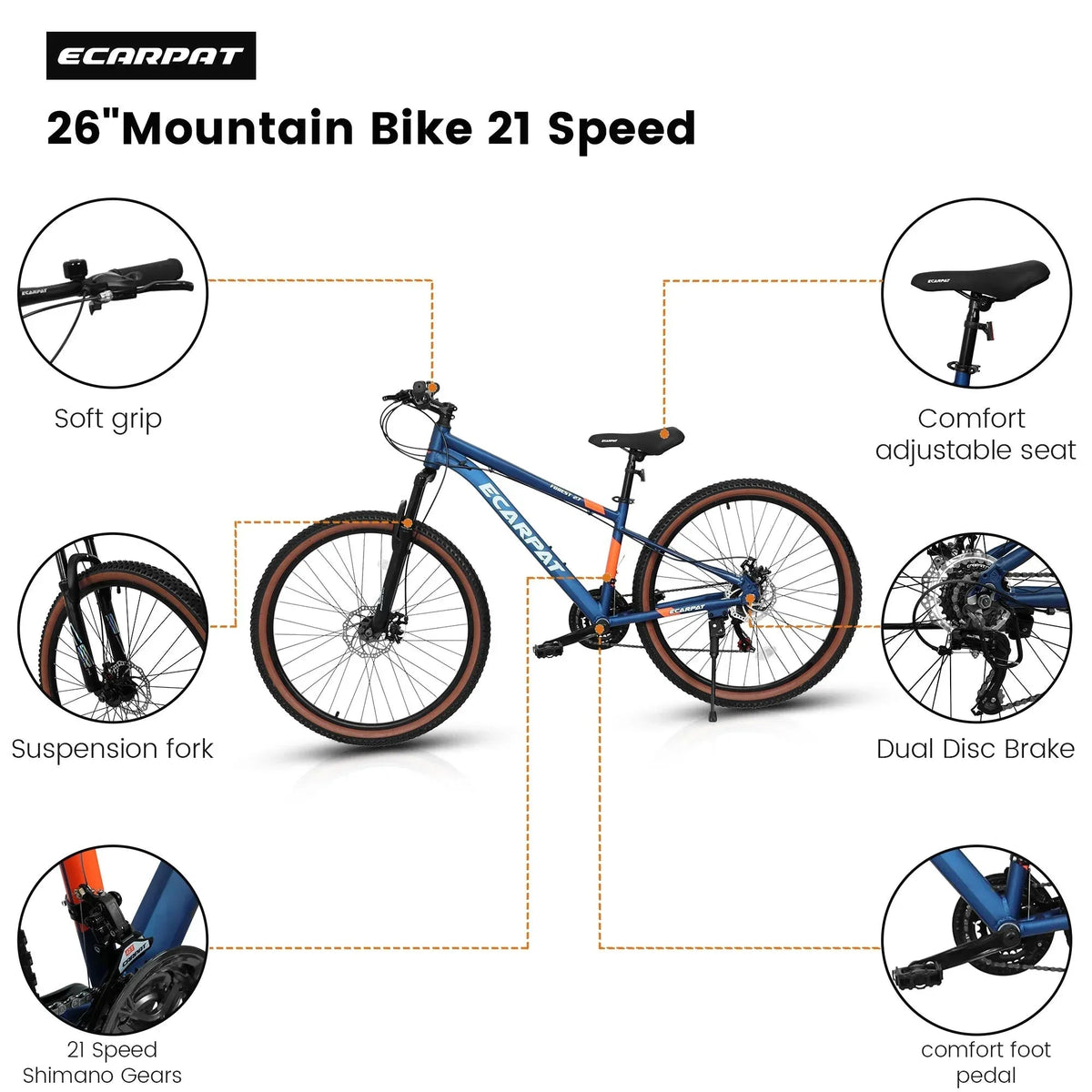 Carpat™ MTB Velocity 27 – 27.5" Aluminum Mountain Bike (21-Speed,