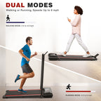 Compact 2-in-1 Folding Home Treadmill with Quiet 2.25HP Motor & Remote Control