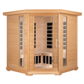 Blisspod, Vienna, Corner Spacious Far Infrared Sauna Canadian Hemlock Ultra Low EMF, 12 Heaters, 4-5 Persons - Refined Wellness Products