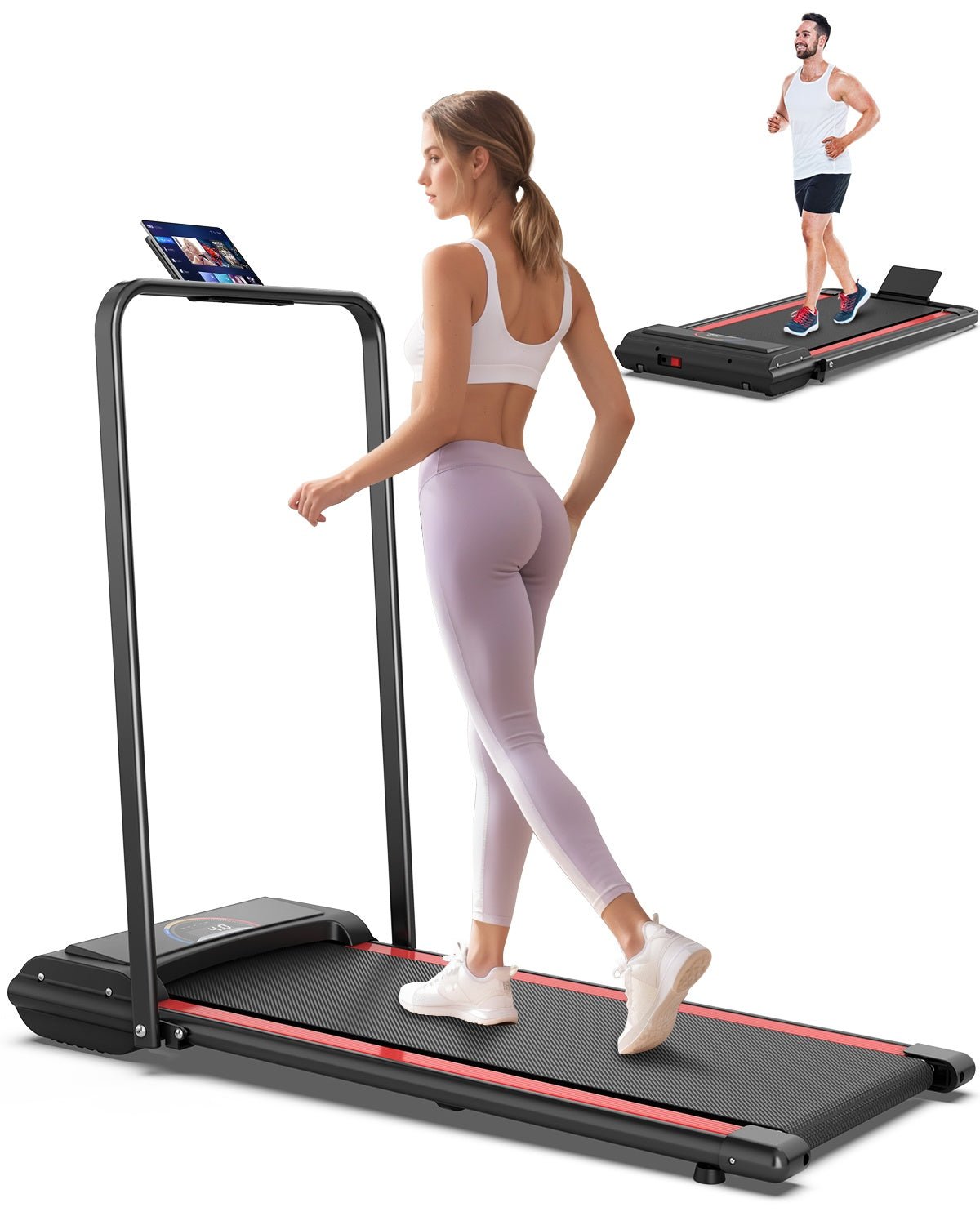 Compact 2-in-1 Folding Home Treadmill with Quiet 2.25HP Motor & Remote Control - Refined Wellness Products