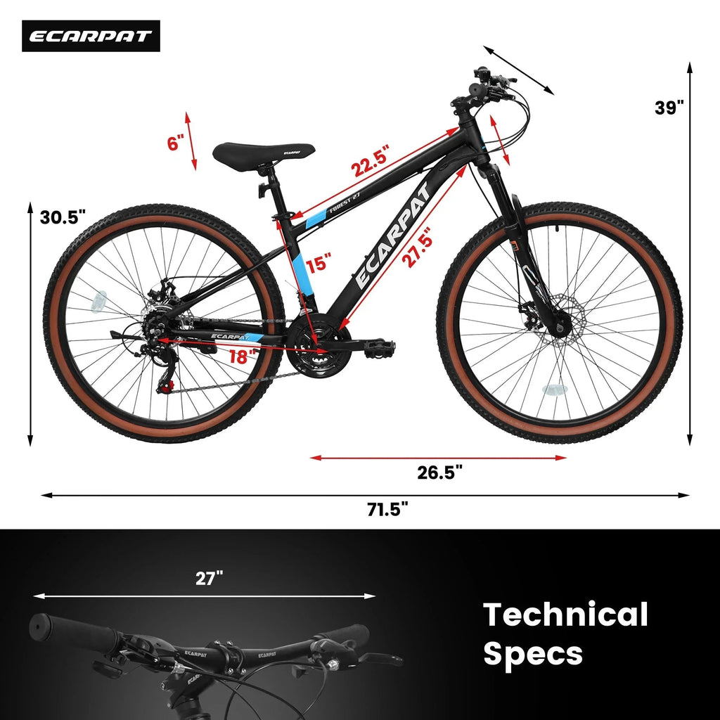 Carpat™ MTB Velocity 27 – 27.5" Aluminum Mountain Bike (21-Speed,