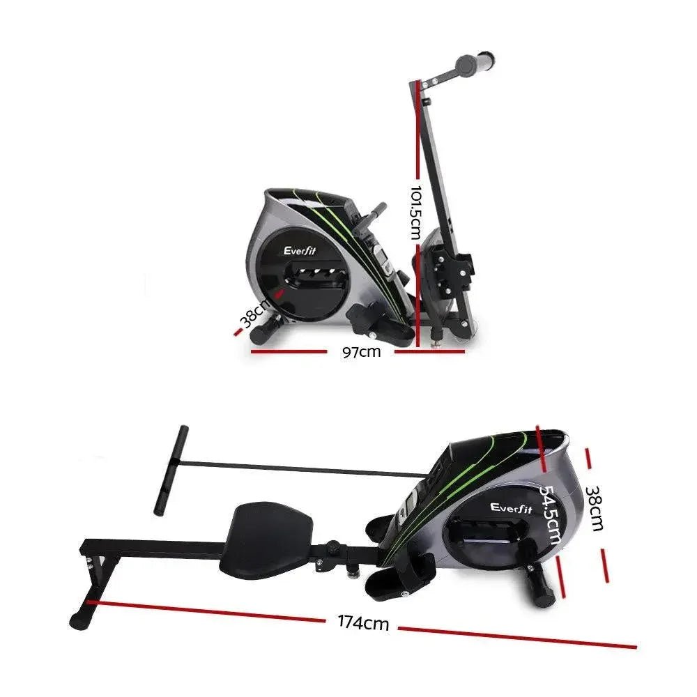 Everfit Elastic Rope Rowing Machine with 4 Resistance Levels & LCD Display - Refined Wellness Products