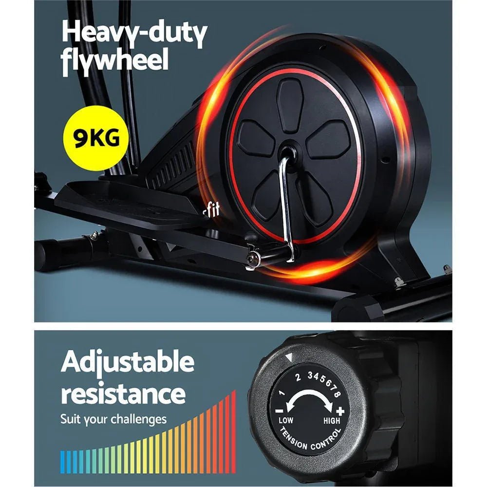 Everfit Elliptical Cross Trainer Exercise Bike with 8-Level Resistance & LCD Display - Refined Wellness Products