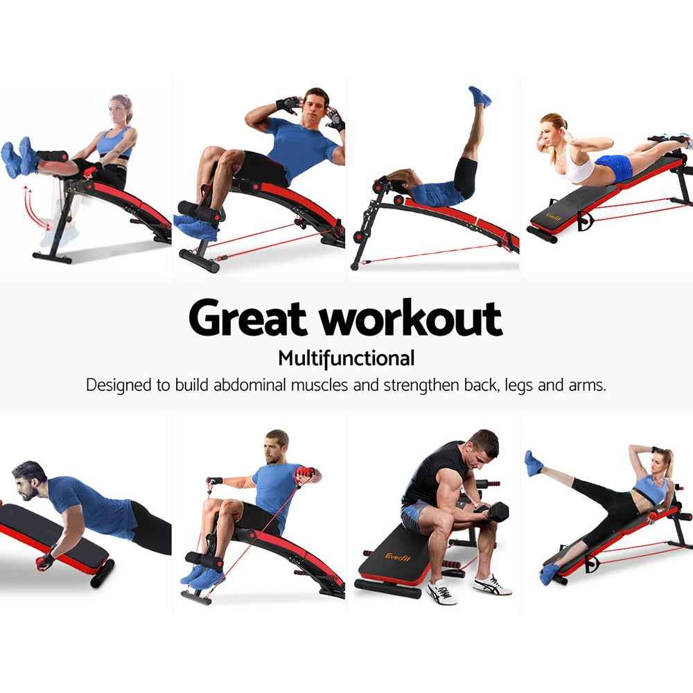 Everfit Premium Adjustable Foldable Fitness Bench with Resistance Attachments - Refined Wellness Products