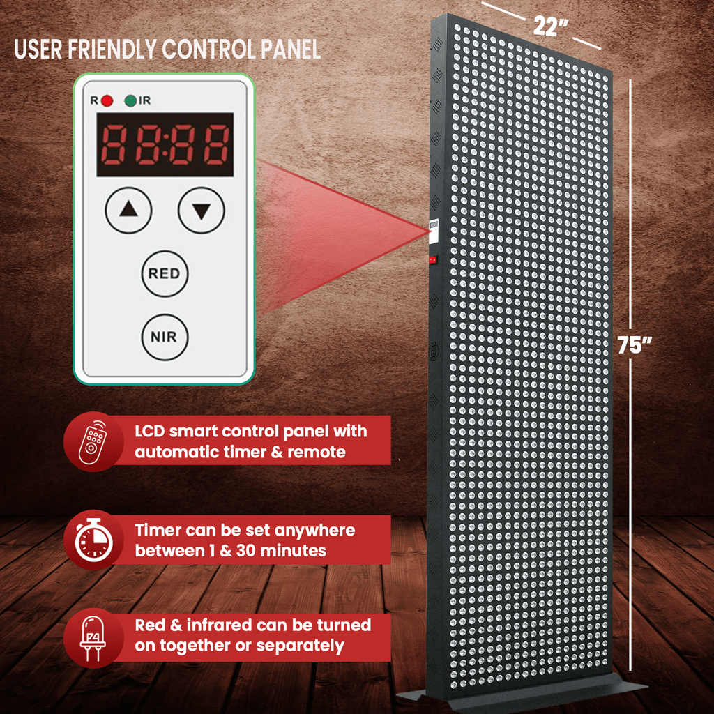 EXESAS 1216 LED, 6080W Dual-Chip Red Light Therapy Device Full Body Panel - Refined Wellness Products