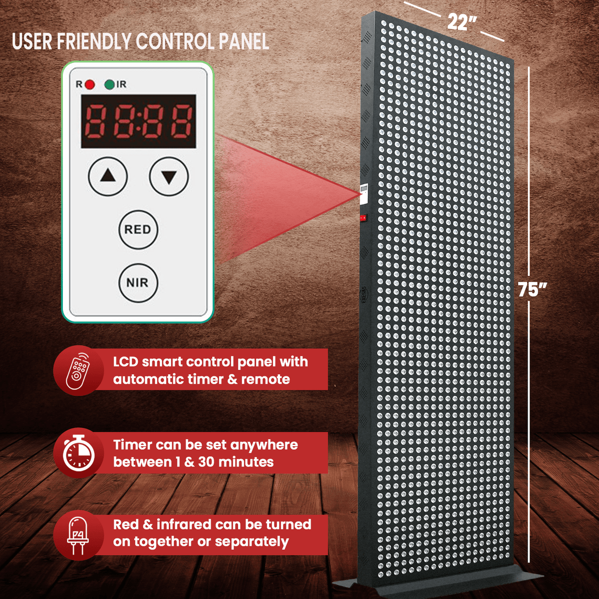 EXESAS 1216 LED, 6080W Dual-Chip Red Light Therapy Device Full Body Panel - Refined Wellness Products