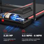 Compact 2-in-1 Folding Home Treadmill with Quiet 2.25HP Motor & Remote Control