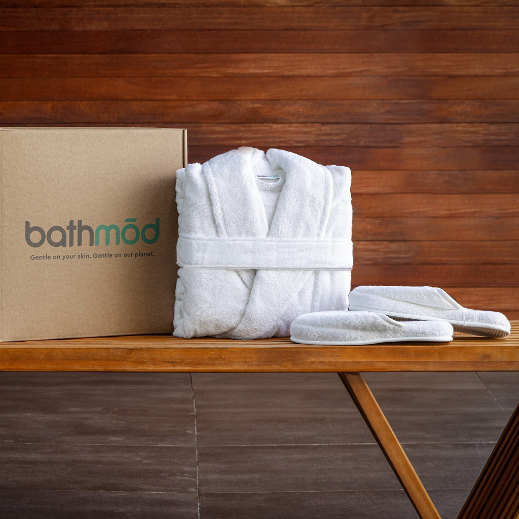 Ultra-Plush GOTS-Certified Organic Turkish Cotton Robe & Matching Slipper Set