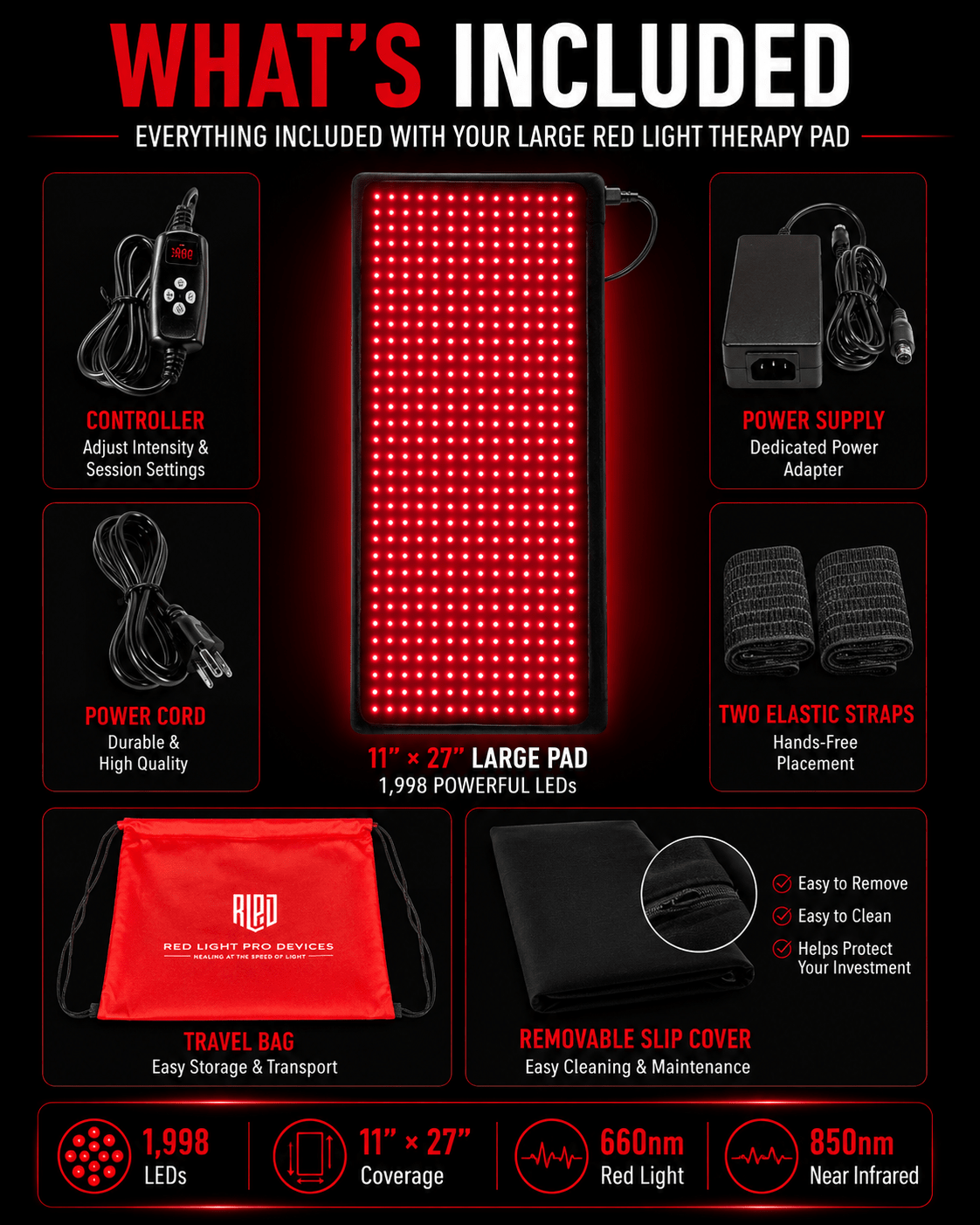 Red Light Pro Devices Large Red Light Therapy Pad - Refined Wellness Products